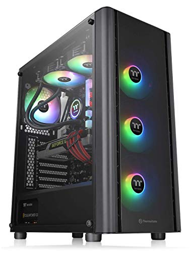 Thermaltake V250 Motherboard Sync ARGB ATX Mid-Tower Chassis with 3 120mm 5V Addressable RGB Fan + 1 Black 120mm Rear Fan Pre-Installed CA-1Q5-00M1WN-00