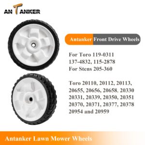 Antanker Drive Wheel Replace for Toro 119-0311 137-4832 115-2878 205-360 Drive Wheel for Toro 22" Recycler 20330 20339 20350 20370 20954 Self-propelled 8" Lawn Mower Front Drive Wheels 2 Pack