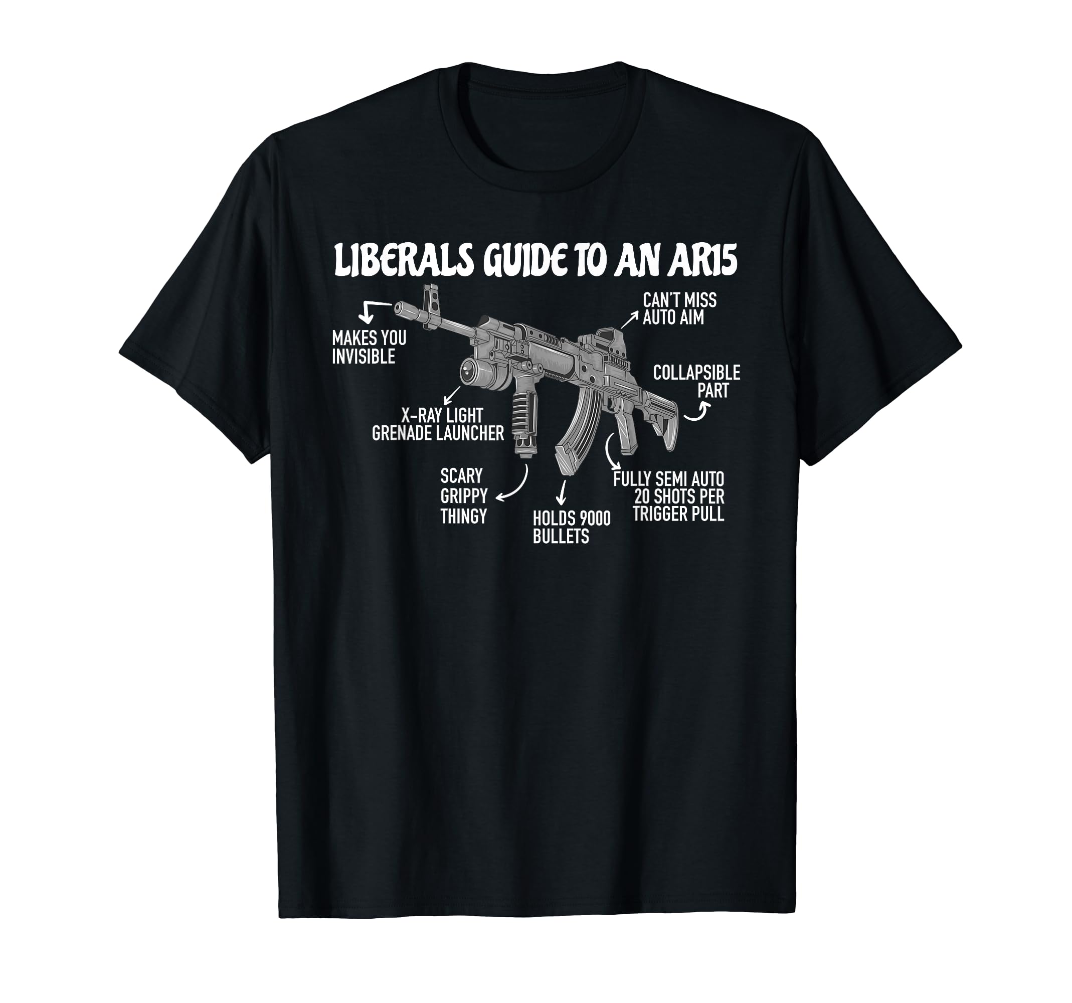 Liberals Guide to an AR15 Funny Anti Liberal Pro Gun AR15 2A T-Shirt