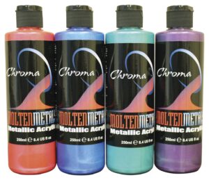 paint acrylic chroma molten metals bright metallic 8 oz set of 4