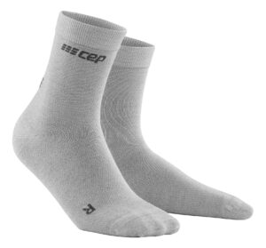 cep allday merino mid cut socks, light grey, men, iv