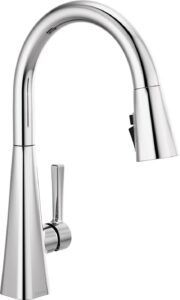 delta faucet lenta pull down kitchen faucet chrome, chrome kitchen faucets with pull down sprayer, kitchen sink faucet, faucet for kitchen sink with magnetic docking spray head, chrome 19802z-dst