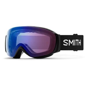 smith optics i/o mag s women's snow winter goggle - black, chromapop photochromic rose flash