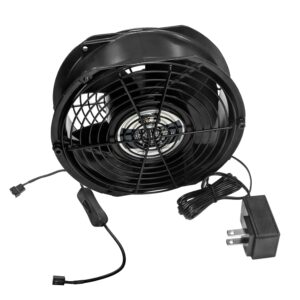 coolerguys 7" (172mm x 152mm x 51mm) 12v waterproof fan with power supply