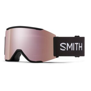smith squad mag snow goggle - black | chromapop everyday rose gold mirror + extra lens