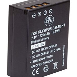 BM Premium Fully Decoded BL-H1 Battery for Olympus OM-D E-M1 Mark II, OM-D E-M1 Mark III, OM-D E-M1X, BCH-1, HLD-9 Cameras