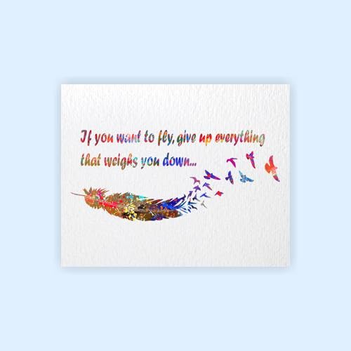 Dignovel Studios 8X10 Unframed Feather Motivational Inspirational Inspiring Quotes Watercolor Art Print Poster Home Decor DN505