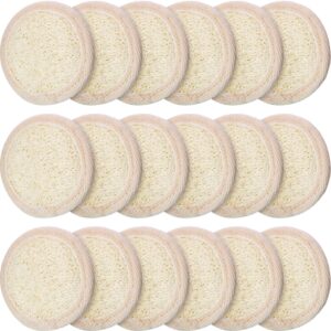 18 Packs Exfoliating Loofah Sponge Pads Mini Facial Body Bath Shower Loofah Sponge Pad Natural Exfoliating Scrubber Brush for Men Women