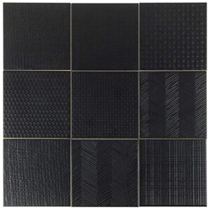oakland decor black 6 in. x 6 in. 7mm matte porcelain floor and wall tile (44 pieces 10.76 sq. ft. / box)