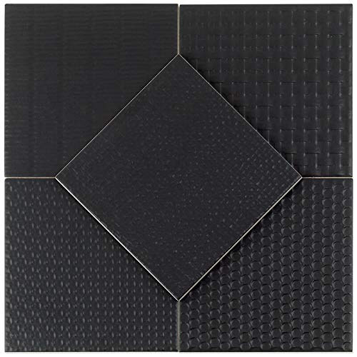 Oakland Decor Black 6 in. x 6 in. 7mm Matte Porcelain Floor and Wall Tile (44 Pieces 10.76 sq. ft. / Box)