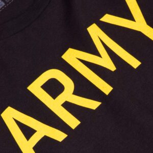 Ann Arbor T-shirt Co. Army PT Style Shirt | U.S. Military Physical Training Workout Long Sleeve T-Shirt, Black- S