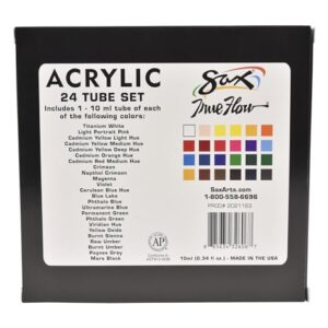 Paint Acrylic 0.34 OZ Tube SAX True Flow Set of 24