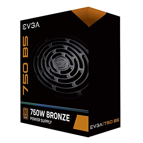 EVGA 750 B5, 80 Plus BRONZE 750W, Fully Modular, EVGA ECO Mode, 5 Year Warranty, Compact 150mm Size, Power Supply 220-B5-0750-V1