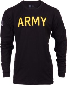 ann arbor t-shirt co. army pt style shirt | u.s. military physical training workout long sleeve t-shirt, black- 2xl