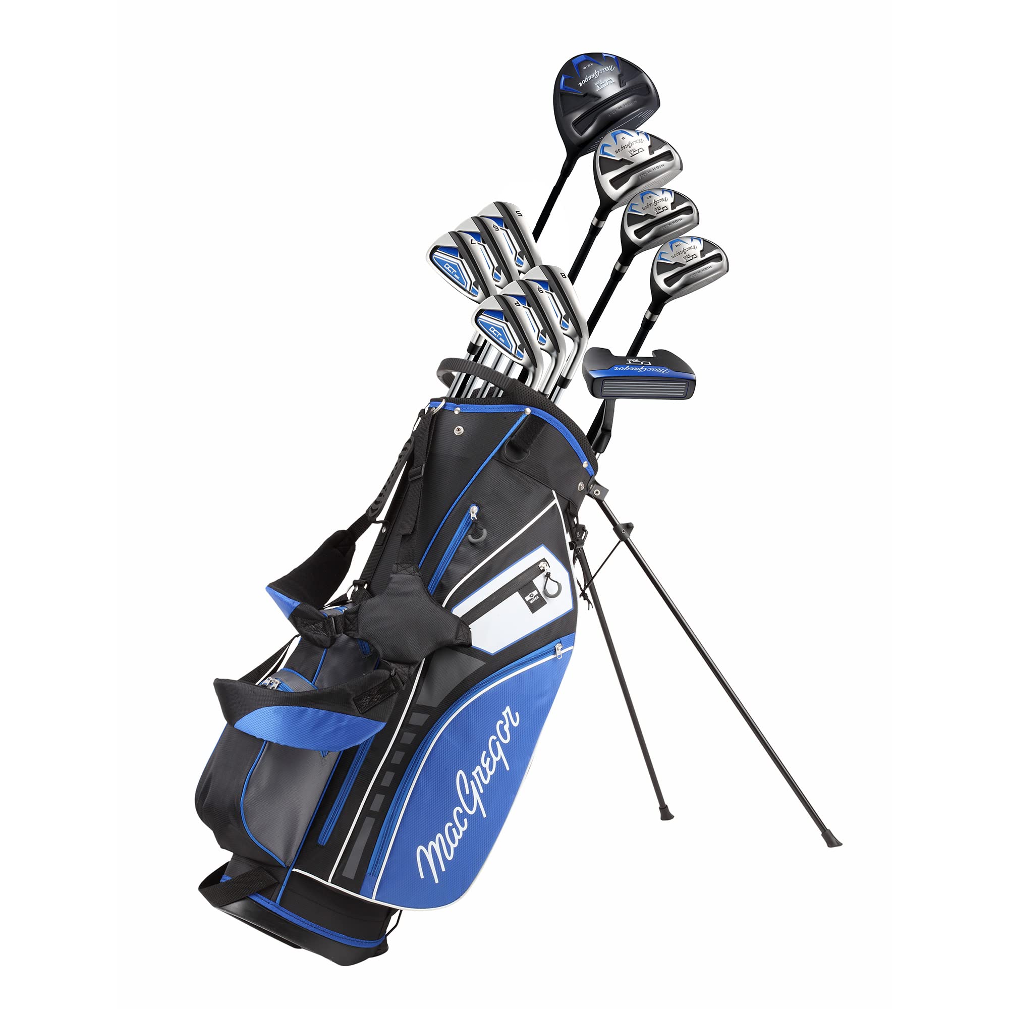 MACGREGOR Golf Mens DCT3000 Set & Golf Bag Golf Club Package Set, Black/Royal, 5-SW, Putter