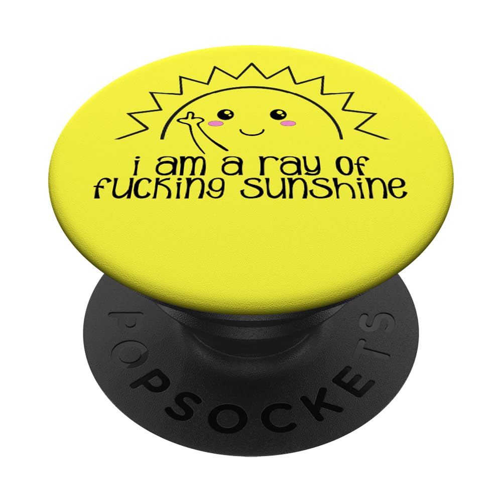 I am a Ray of Fucking Sunshine Middle Finger PopSockets Grip and Stand for Phones and Tablets PopSockets Standard PopGrip