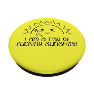 I am a Ray of Fucking Sunshine Middle Finger PopSockets Grip and Stand for Phones and Tablets PopSockets Standard PopGrip