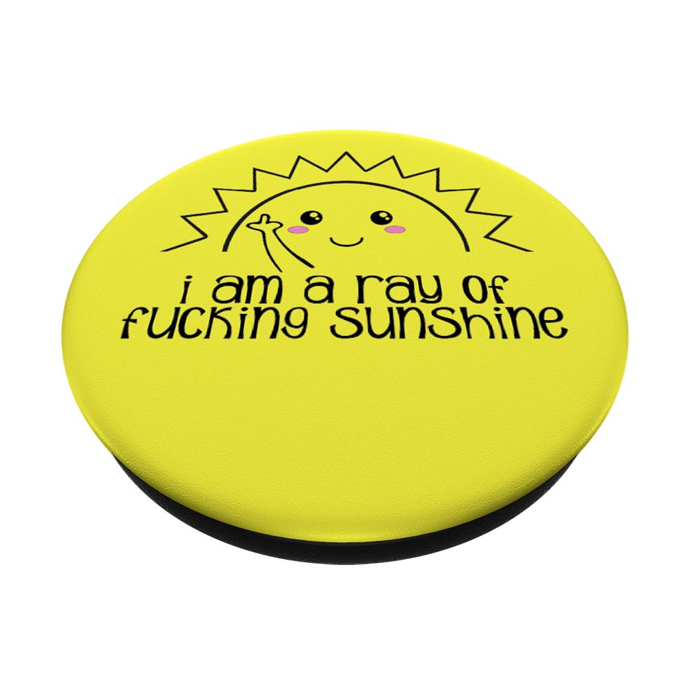 I am a Ray of Fucking Sunshine Middle Finger PopSockets Grip and Stand for Phones and Tablets PopSockets Standard PopGrip