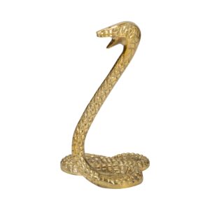 sagebrook home 10" metal snake sculpture in gold - decorative aluminum statue for creative contemporary home or office decor or gift idea
