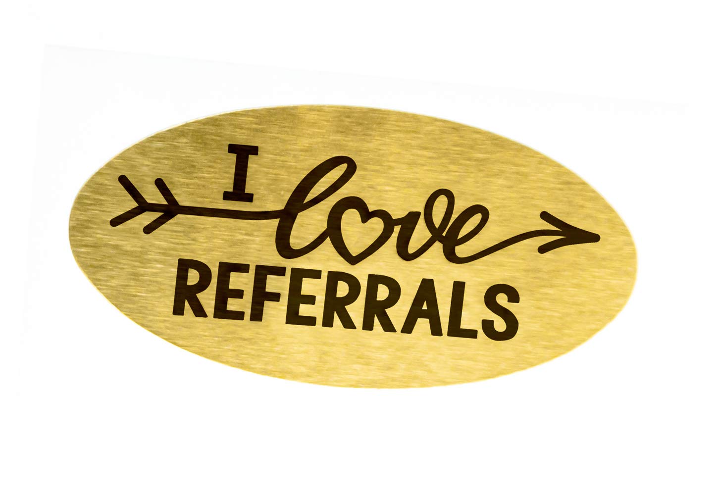 I Love Referrals - Oval Gold Foil Stickers - Great Real Estate Agents and Sales Supplies (Roll of 100, I Love Referrals)