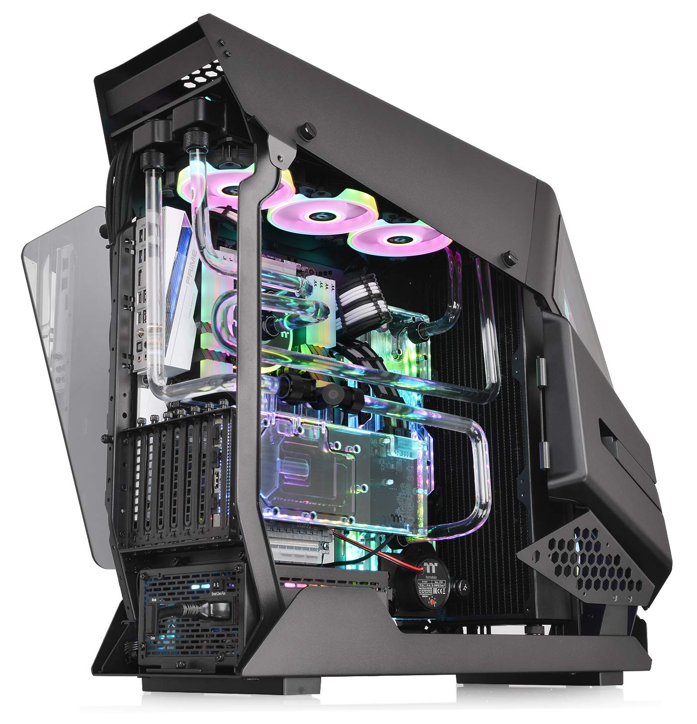 Thermaltake AH T600 Helicopter Styled Open Frame Tempered Glass Swing Door E-ATX Full Tower Case CA-1Q4-00M1WN-00