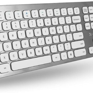 X9 Ultra Slim Wireless Keyboard for Laptop or Desktop PC - 2.4G Full Size Keyboard Wireless for Windows PC - Rechargeable Computer Keyboard with Numeric Keypad, USB Receiver, and 110 Keys