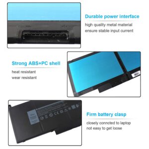 Emanjor 7.6V 60Wh Type F3YGT Battery for Dell Latitude 7480 7490 7280 7290 7380 7390 P73G001 P73G002 P28S001 P28S002 P29S002 DM3WC 2X39G DM6WC 451-BBYE 453-BBCF P28S P73G KG7VF 4-Cell