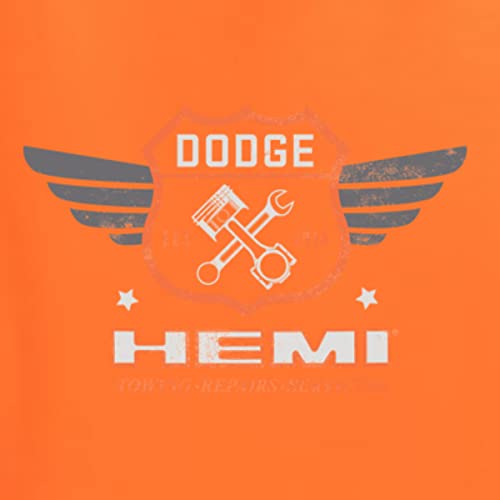 Dodge Hemi Retro Logo 1914 Vintage Motor Cars and Trucks Front and Back Men's Graphic T-Shirt, Orange, X-Large