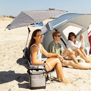 Sport-Brella Versa-Brella SPF 50+ Adjustable Umbrella with Universal Clamp, Regular, Black/White