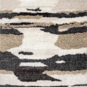 nuLOOM Elliot Soft Abstract Shag Tassel Plush Area Rug, 8x10, Beige