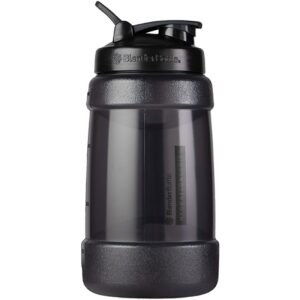 blenderbottle half gallon water bottle, koda large water jug, 74-oz, black, 2.2-liter