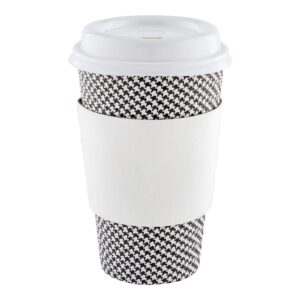 restaurantware sleeves only: restpresso 5.1 x 2.8 inch coffee cup sleeves 50 corrugated hot cup sleeves - disposable heat-tolerant white paper disposable coffee sleeves secure grip