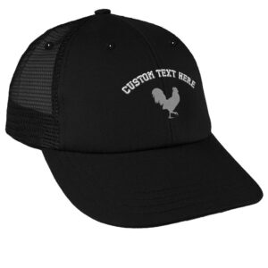 custom trucker hat baseball cap grey rooster in a poultry embroidery cotton dad hats for men & women snapback black personalized text here