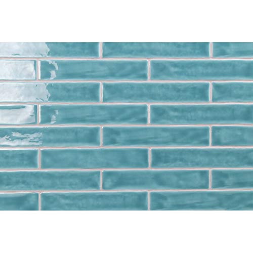 Newport Turquoise 2 in. x 10 in. Polished Ceramic Subway Wall Tile (40 Pieces 5.38 Sq. Ft. / Box)