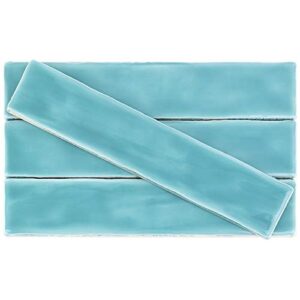 Newport Turquoise 2 in. x 10 in. Polished Ceramic Subway Wall Tile (40 Pieces 5.38 Sq. Ft. / Box)