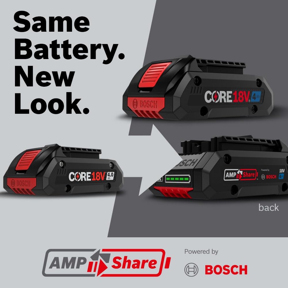 BOSCH GBA18V40-2PK 18V CORE18V® Lithium-Ion 4 Ah Advanced Power Battery, 2-Pack