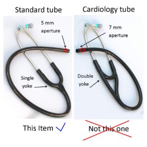 Compatible Replacement Tube by CardioTubes fits Littmann(r) Classic II SE(r) Standard Stethoscopes - 5mm Black on Black Tubing