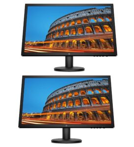 hp v24 24 inch tn full hd 1920 x 1080 led backlit lcd monitor 2-pack bundle with hdmi and vga ports, amd freesync, 75hz refresh rate, low blue light