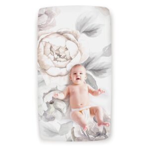 lambs & ivy signature watercolor floral organic cotton fitted crib sheet