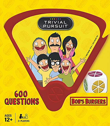 USAOPOLY Trivial Pursuit Bob's Burgers (Quickplay Edition) | Trivia Game Questions from Bob's Burgers | 600 Questions & Die in Travel Sized Container | Officially Licensed Bob's Burgers Game