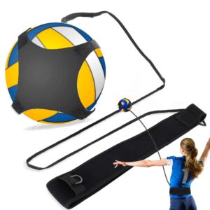 volleyball training equipment aid, adjustable solo practice soccer volleyball trainer, volleyball practice rope for serving, spiking, swing, return ball