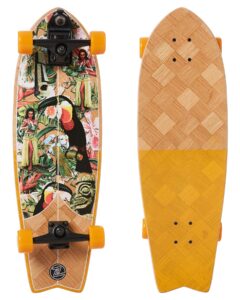 z-flex banana train surfskate fish longboard, adults unisex, orange (orange), 31 in