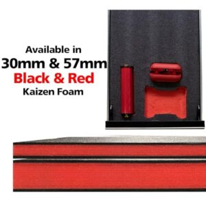 FastCap Kaizen Foam Sheet for Tool Organizers and Storage - Perfect for Professional Contractors and Technicians - 57mm Thickness, 2' x 4' Sheet Size, Black & Red