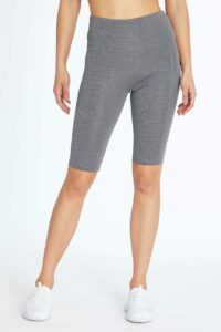 bally total fitness high rise bermuda short, heather charcoal, large
