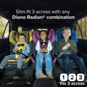 Diono Radian 3QX 4-in-1 Rear & Forward Facing Convertible Car Seat, Safe+ Engineering 3 Stage Infant Protection, 10 Years 1 Car Seat, Ultimate Protection, Slim Fit 3 Across, Gray Slate