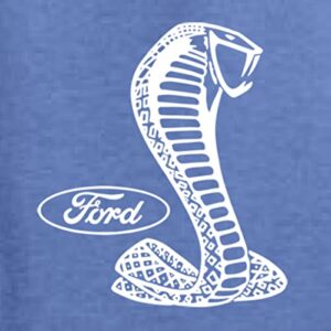 Wild Bobby Retro Ford Shelby Cobra Emblem Vintage White Logo Cars and Trucks Front and Back Unisex Graphic Hoodie Sweatshirt, Vintage Heather Blue, X-Large