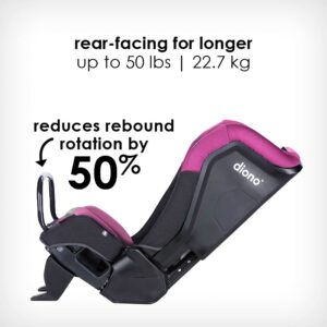 Diono Radian 3QX 4-in-1 Rear & Forward Facing Convertible Car Seat, Safe+ Engineering 3 Stage Infant Protection, 10 Years 1 Car Seat, Ultimate Protection, Slim Fit 3 Across, Purple Plum