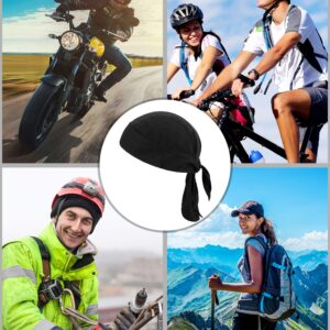 6 Pieces Sweat Wicking Beanie Cap Helmet Liner Skull Cap Breathable Cycling Head Wrap for Women Men Outdoor Activities (Black)