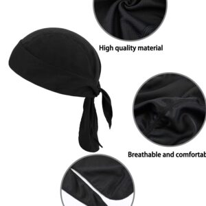 6 Pieces Sweat Wicking Beanie Cap Helmet Liner Skull Cap Breathable Cycling Head Wrap for Women Men Outdoor Activities (Black)