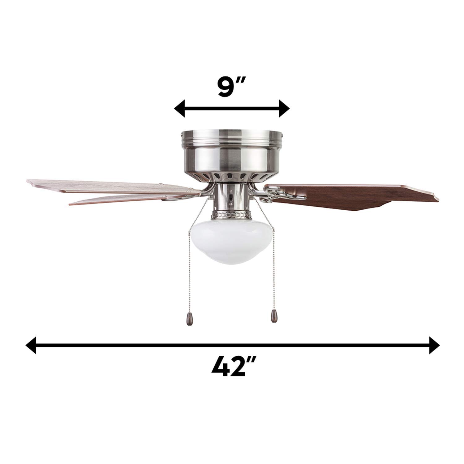 Portage Bay 51490 Cherry Hill Ceiling Fan, 42, Brushed Nickel